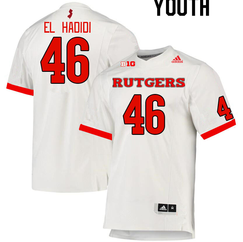 Youth #46 Sammy El Hadidi Rutgers Scarlet Knights College Football Jerseys Stitched Sale-White